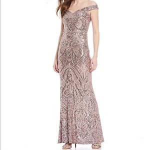 Prom/Wedding/Event - Betsy & Adam Sequin Rose Gown - Sz 12 (Fits 8-14)
